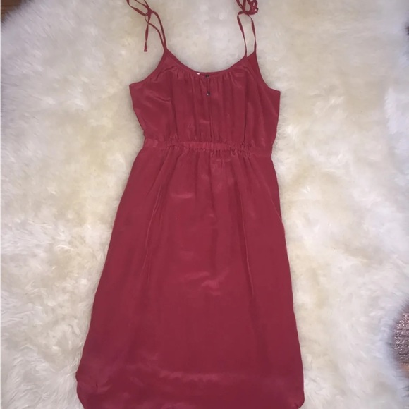 Madewell silk Skyway Cami dress spaghetti straps warm berry women’s size 10 - Picture 6 of 14